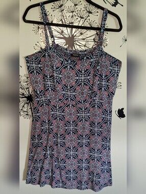 torrid Navy Paisley Medallion Sundress with Red and Light Blue Details